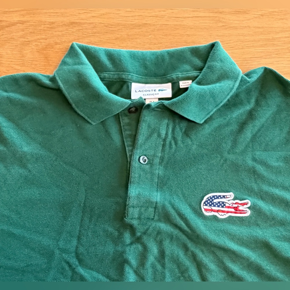 Lacoste Men's Green Polo with Large Croc Logo - Picture 4 of 8